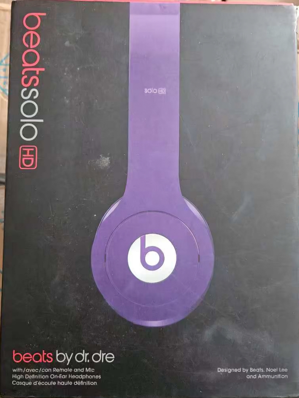 Beats Solo HD Purple Wired Headphones w/ Original Box Vintage Y2K